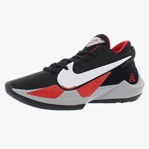 Nike Zoom Freak 2 "Bred" basketball shoe in the black, university red, and white